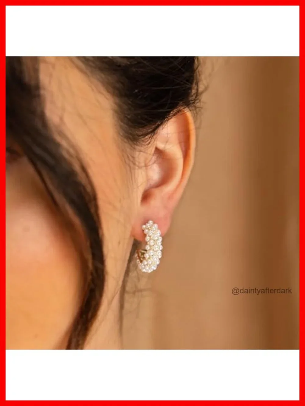14k Gold Plated Hoop Earrings Vintage Pearl Moon Star Flower Hypoallergenic